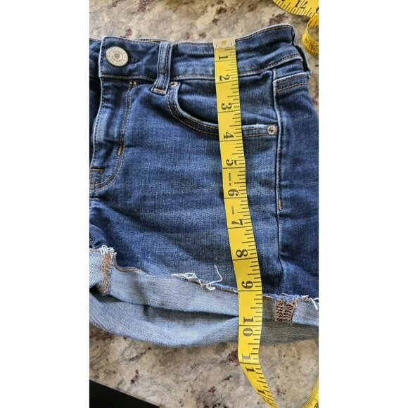 American Eagle Shortie Jean Shorts Super Stretch Womens Size 2 Raw Hem Cowgirl - Picture 7 of 10